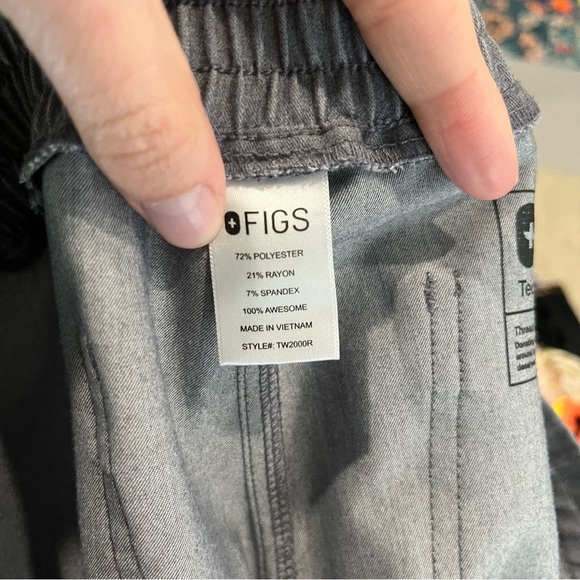 FIGS Scrub Pants Women's Medium Yola Skinny Gray Teal Pockets Nursing Medical - Picture 5 of 8